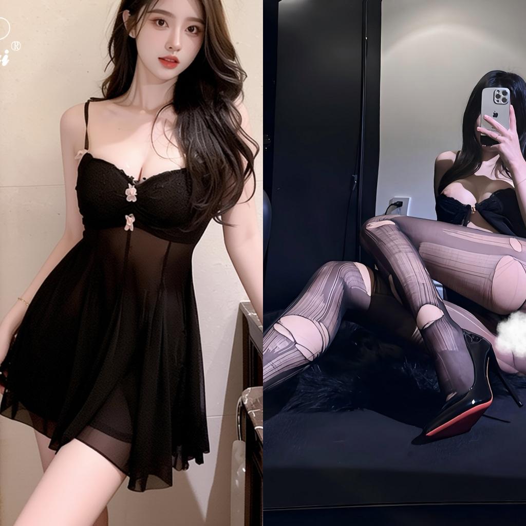 Sexy mesh passion erotic underwear small breasts show big pure desire perspective temptation suspender nightdress flirting erotic underwear