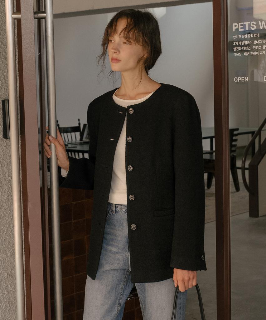 TILL I DIE Wool Blended Tweed Jacket [Tifa06Jk06]_Ivory