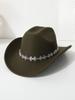 Western Cowboy Top Hat Tibetan Chinese Knot Casual Top Hat Festival Party Felt Hat