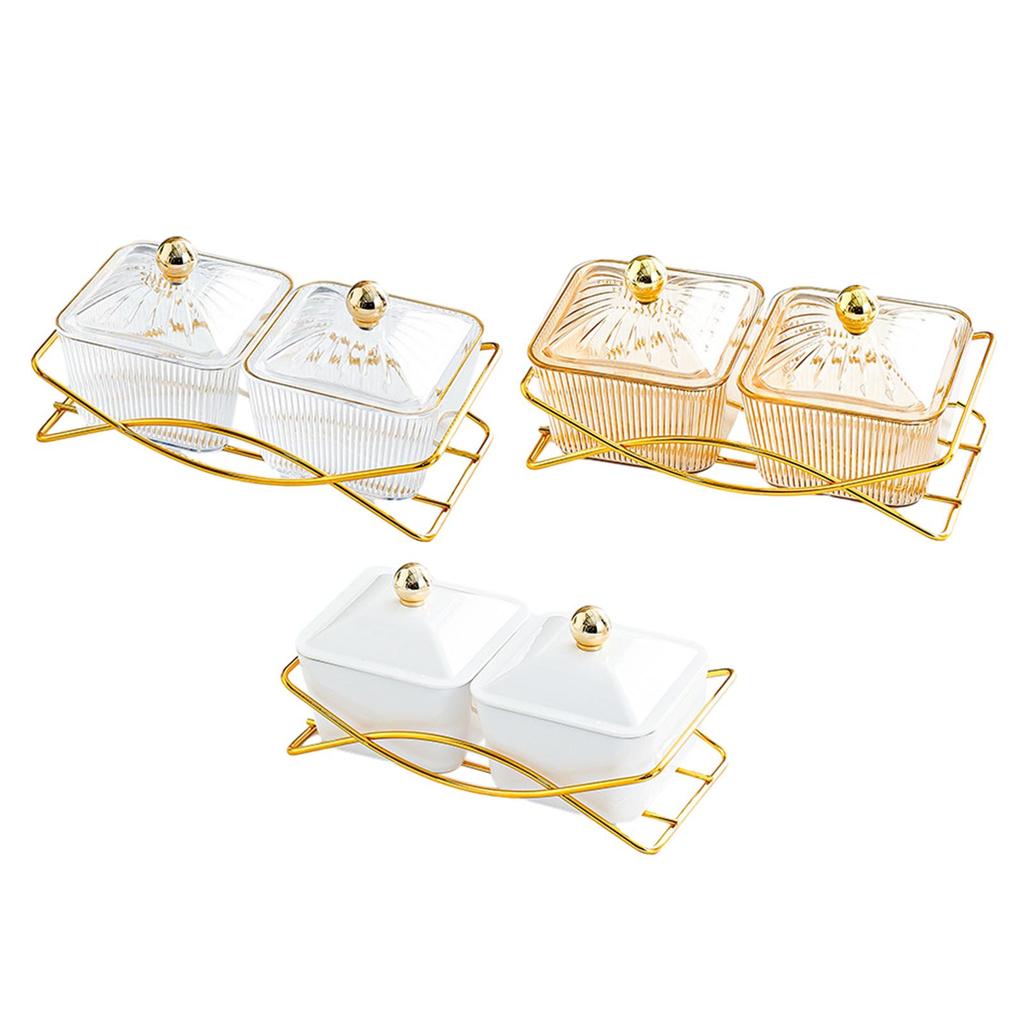 Nordic Fruit Snacks Serving Platter with Lid Cookies Jar Dessert Dividing Plate for Nuts Party Nuts Snacks Appetizer Home