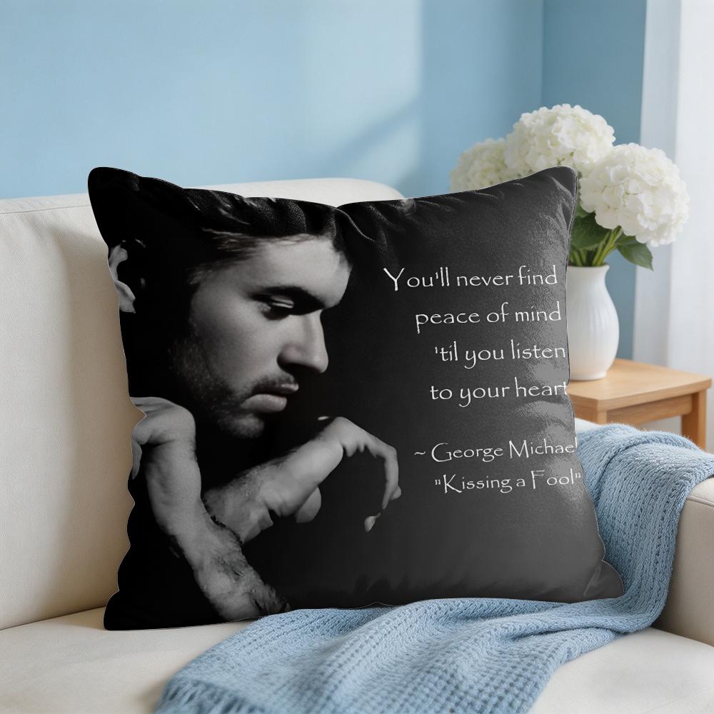 GGeorge Michael Singer Cushion Cover Square Pillow Bedroom Sofa Leisure Comfort Living Room Home Decoration X