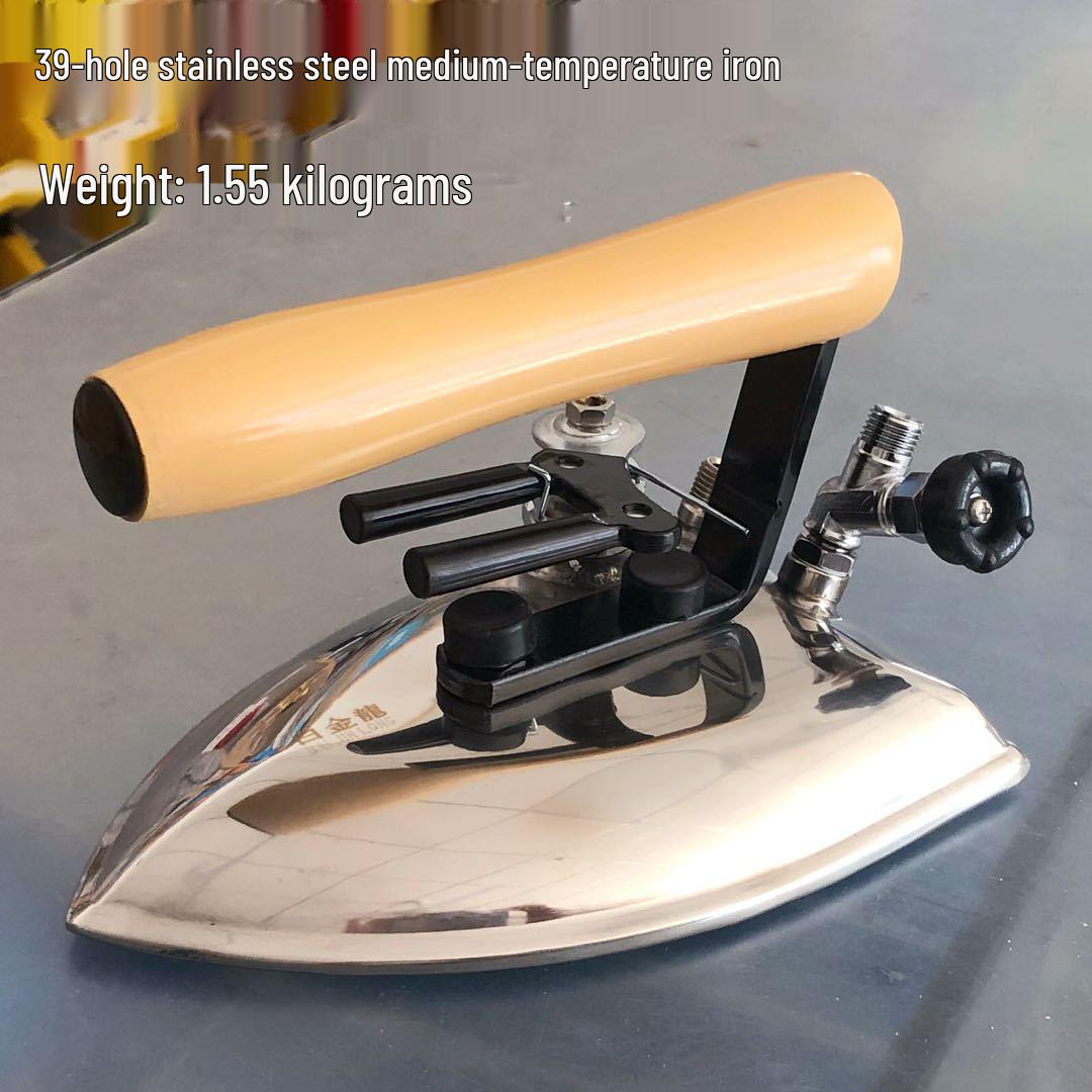 

Dragon Brand Stainless Steel Industrial Steam Boiler Iron for Dry Cleaners Includes Spring, Rubber Tape, Wrench