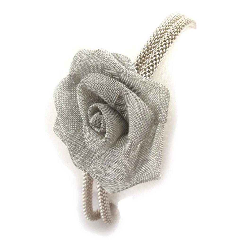 Les Trésors De Lily [J8074] - Silver Gray 'Flora' Designer Bracelet