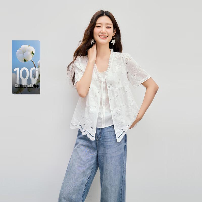 Qiushui Yiren French Style V-Neck Blouse XL