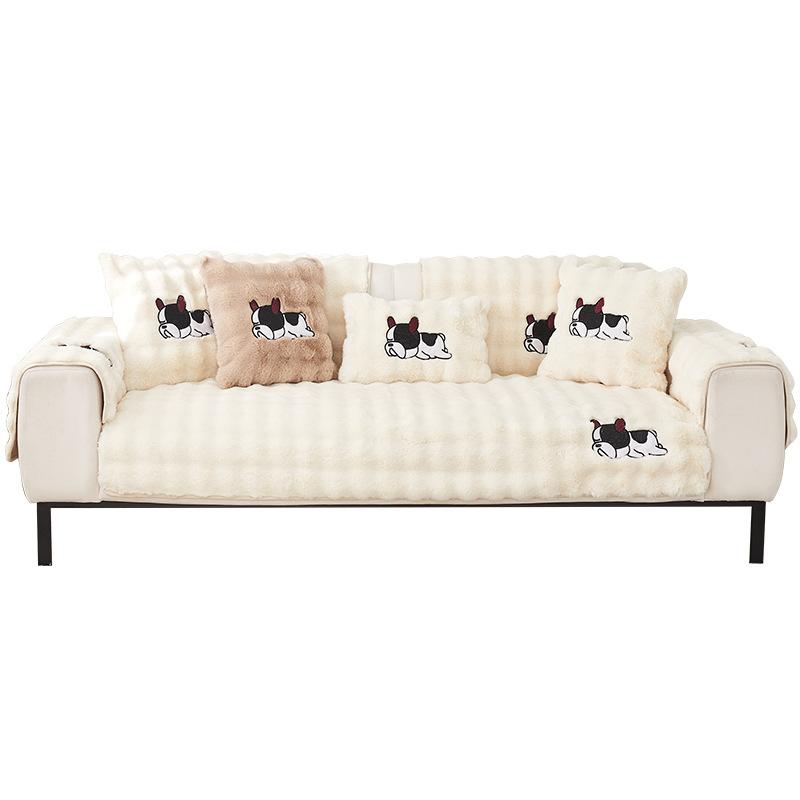 Cartoon Anime Big Dog Rabbit Plush Sofa Cushion Winter  New Plush Non-Slip Sofa Cover Cover Cross-Border
