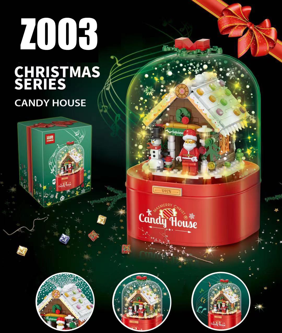 

Рождественские строительные блоки для дома, музыкальная шкатулка со светодиодным освещением, совместимые строительные блоки, игрушки из мелких частиц, детские рождественские подарки 20*13*13cm