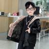 Jungen 2025 Herbst/Winter Koreanischer Stil Plus Samt Lederjacke