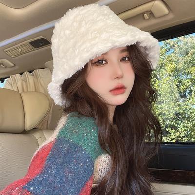 Bucket Hat Women's Fashion Warm and Versatile Solid Color Trend Small Pot Hat