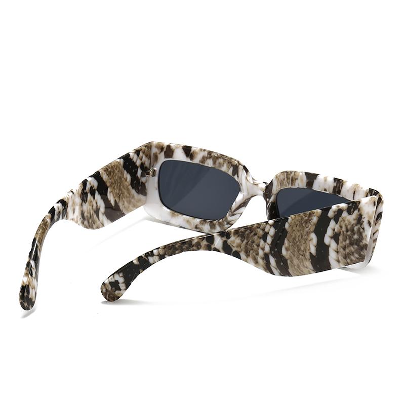 European And American Modern Retro Snakeskin Pattern Sunglasses For Women Ins Style Wide Leg Sunglasses Versatile Trendyy Sunglasses 2050