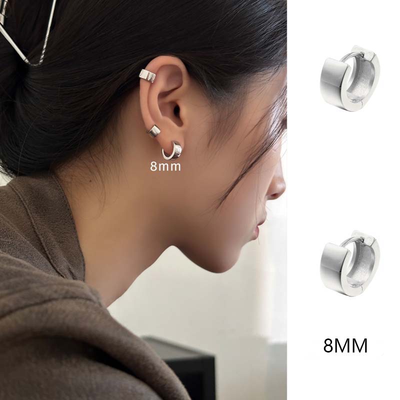 

2025 Новое поступление Цветной цинковый сплав Круглые серьги-хагги для женщин Минималистичные металлические широкие серьги-кольца Застежка-клипса для хряща уха Циркон