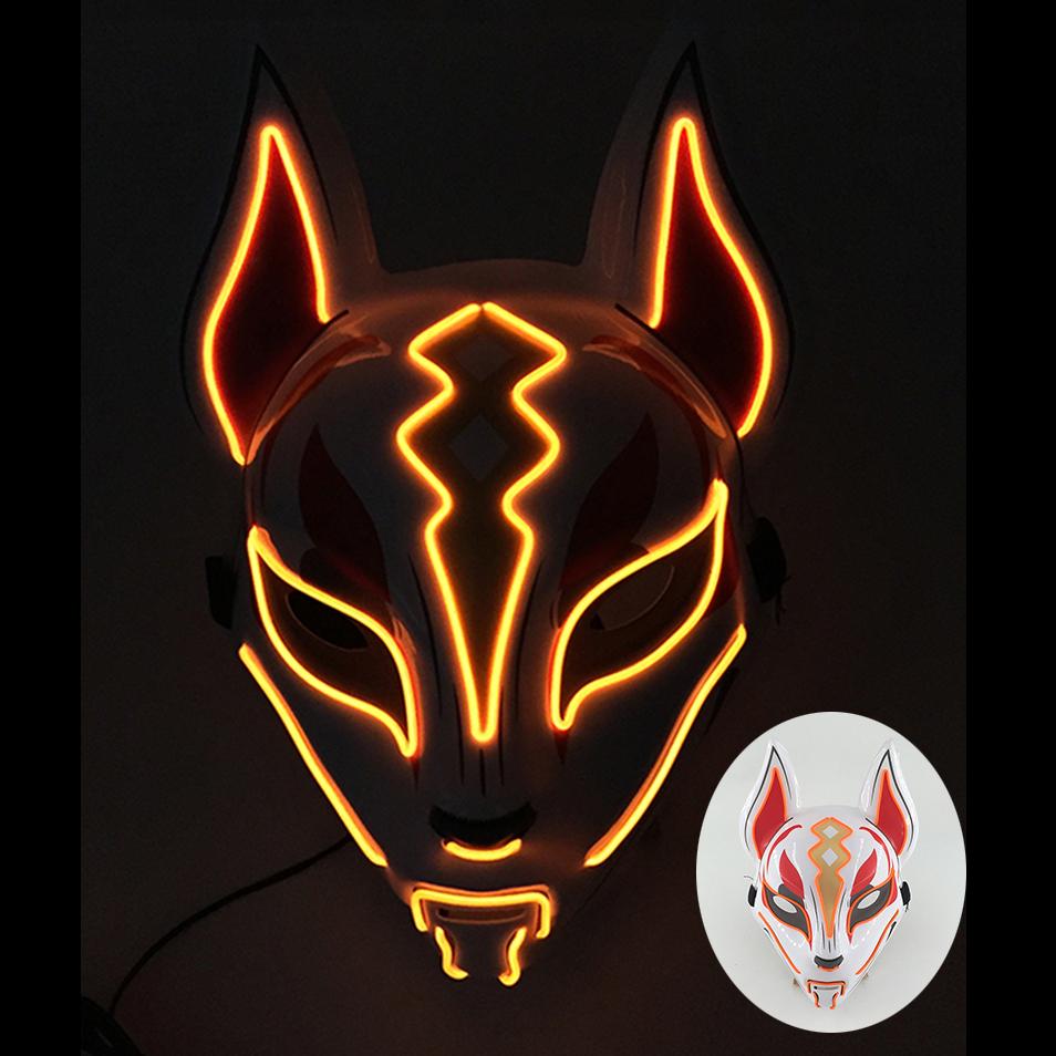 Halloween Game Glowing Mask Led Light Up Mask Cosplay Fox Mask For Festival Halloween Costume Nightclub Flashing Dj Show Props