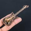 Natural Tiger Eye Gemstone Handmade Copper Wire Wrap Guitar Pendant 4.53 F4t52