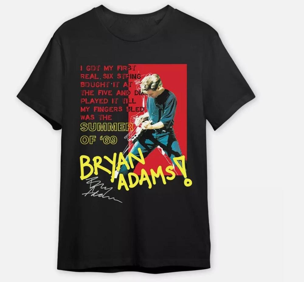 Винтажная черная хлопковая футболка унисекс Bryan Adams Summer Of 69, все размеры S
