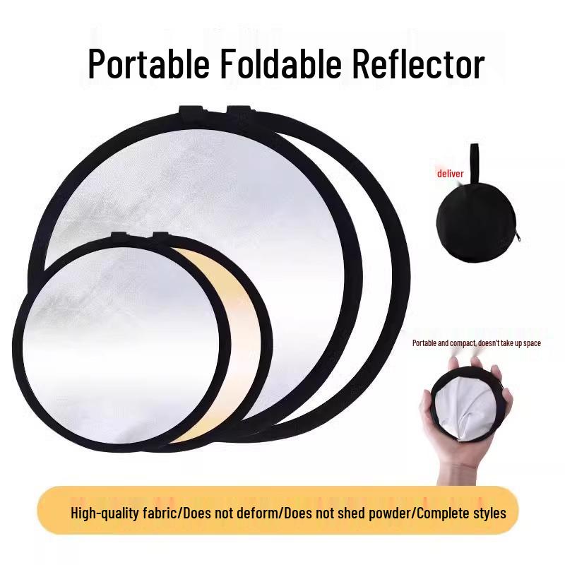 Portable Mini Reflector: 4-in-1 Folding Photo Light Diffuser for Outdoor Photography