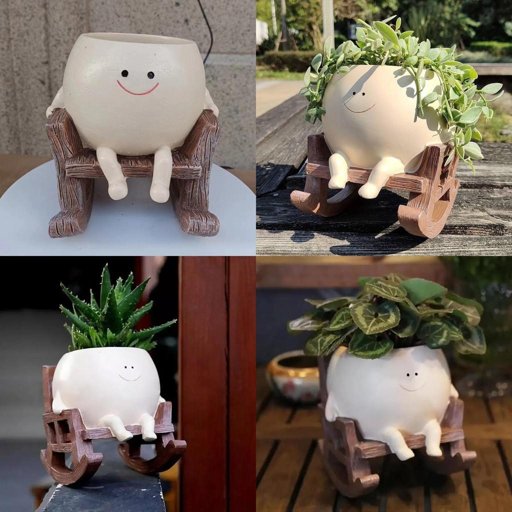 Entzückender Kreativer Niedlicher Schaukelstuhl Sukkulenten Pflanztopf Dekorative Büro-Vase