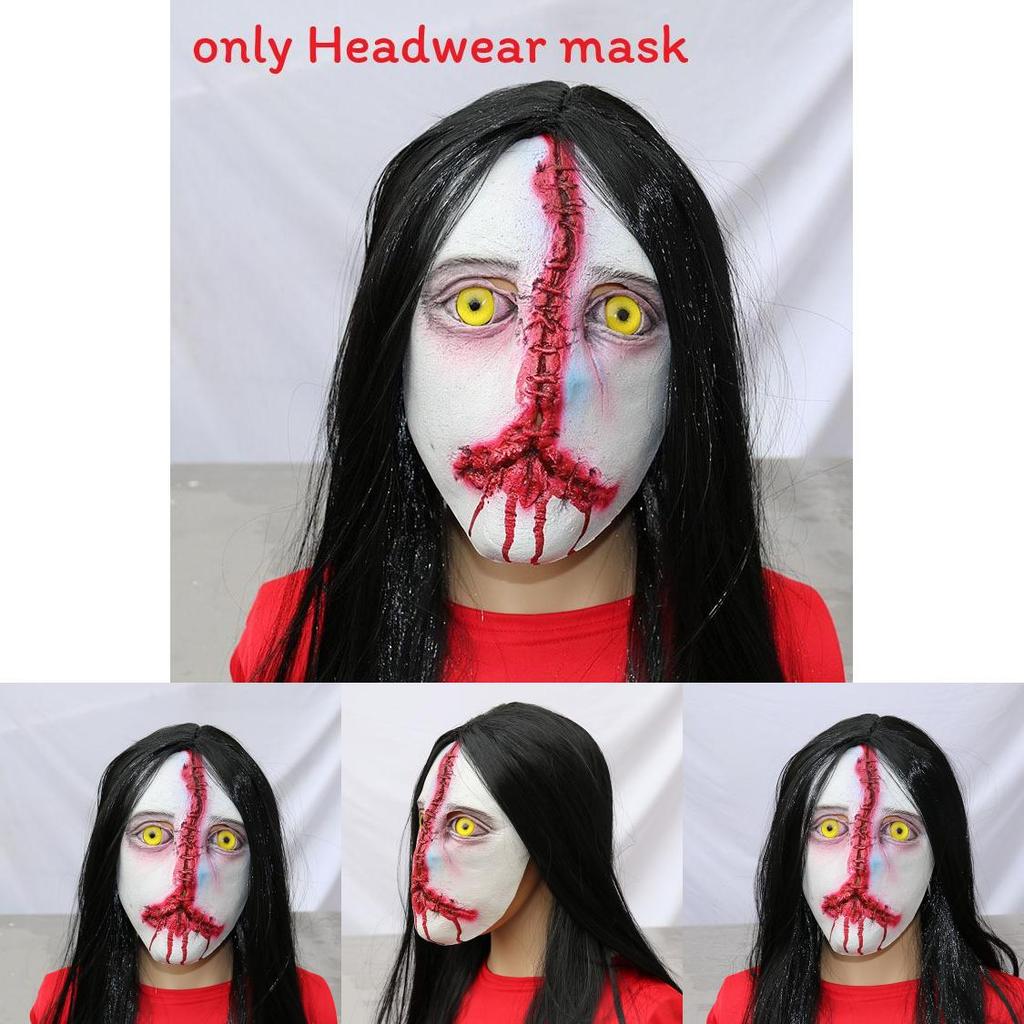 Halloween Horror Props Ghost House Escape Room Npc Latex Mask For Adults