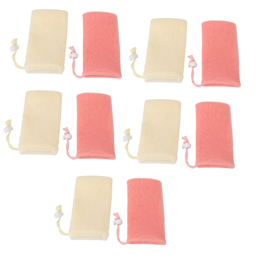 5 Pcs Exfoliating Mesh Soap Pouch Soap Saver Bag Cleansing Foaming Nets Body Facial Cleaning Tool