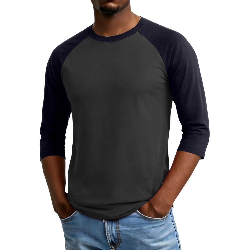 Men's Raglan Sleeve Three,quarter Sleeve Top