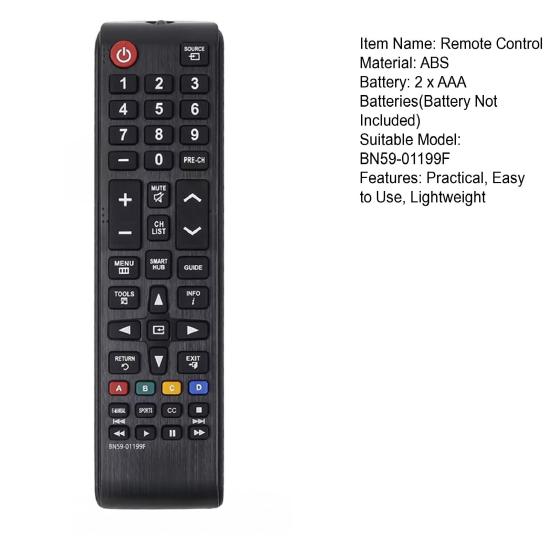 TV Remote Control Replacement Long Transmission Distance Multifunctional Television Remote Control for BN59-01199F