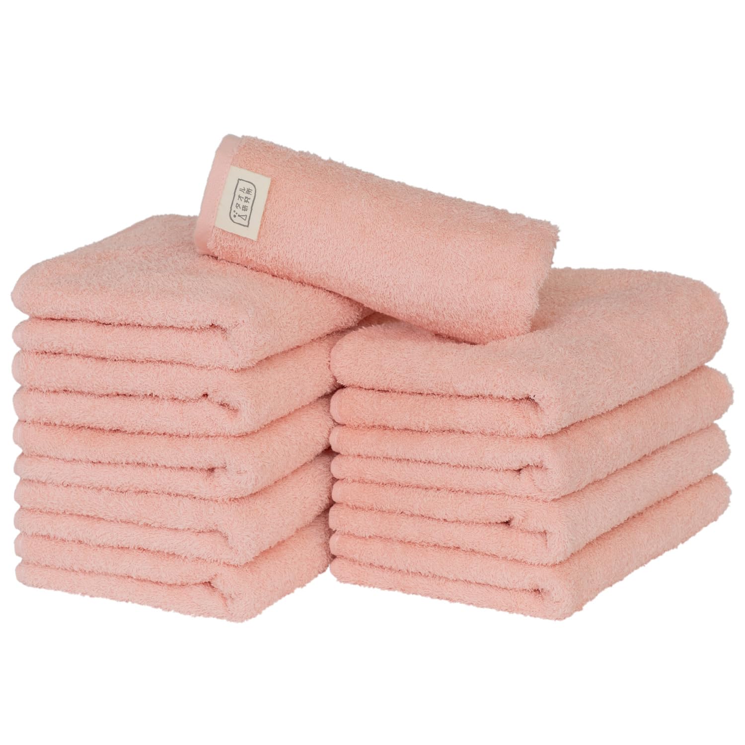 

Towel Laboratory Reason for Face Pink Easy to JapanTechnology [The Lightness] #006 Towels, (Light Red), 10-Piece Set, Quick-Drying, Thin, Wring,