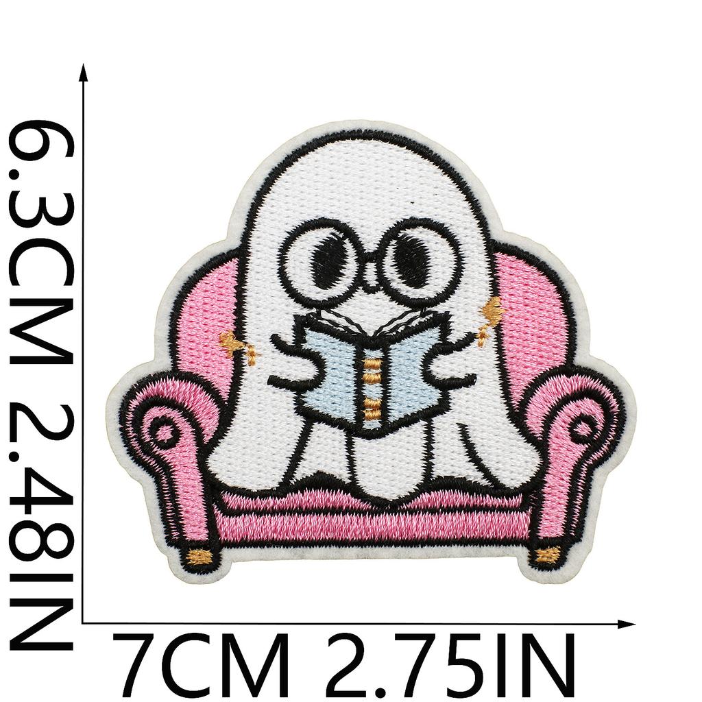 Halloween Cat Ghost Embroidery Cloth Sticker Holiday Decoration Flowers Witch Embroidery Chapter A Piao Bicycle Patch Sticker