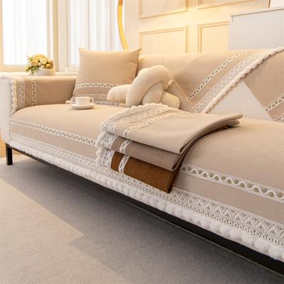 Copertura Cuscino Divano Ciniglia con Decorazione Sfocata Soffice per Tutte le Stagioni Universale Antiscivolo Copriseduta Divano Fodera Asciugamano per Divano