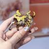 Blucome Handmade Arcylic Flower Cattle Brooches Women Bull Ox Animal New Year Party Brooch Pins Gifts Wholesale