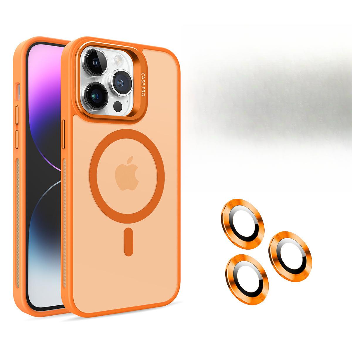 

Применимо к iPhone 16 Матовый чехол для телефона с приятным на ощупь покрытием и магнитным держателем для объектива, Apple 15 получает защитную пленку для объектива того же цвета, жесткий чехол iPhone 11