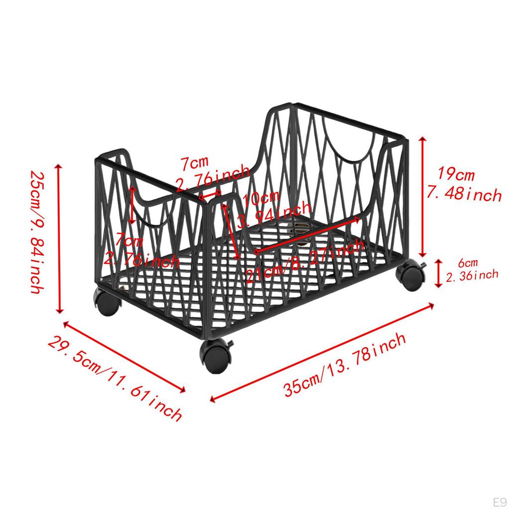 Rolling Utility Cart Movable Bookcase with Wheels Practical File Organizer Book Storage Bin for