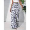Cross-Border Bohemian Style Autumn New Fashion Leaves Print Loose Casual Elastic High Waist Wide Leg Pants Trousers