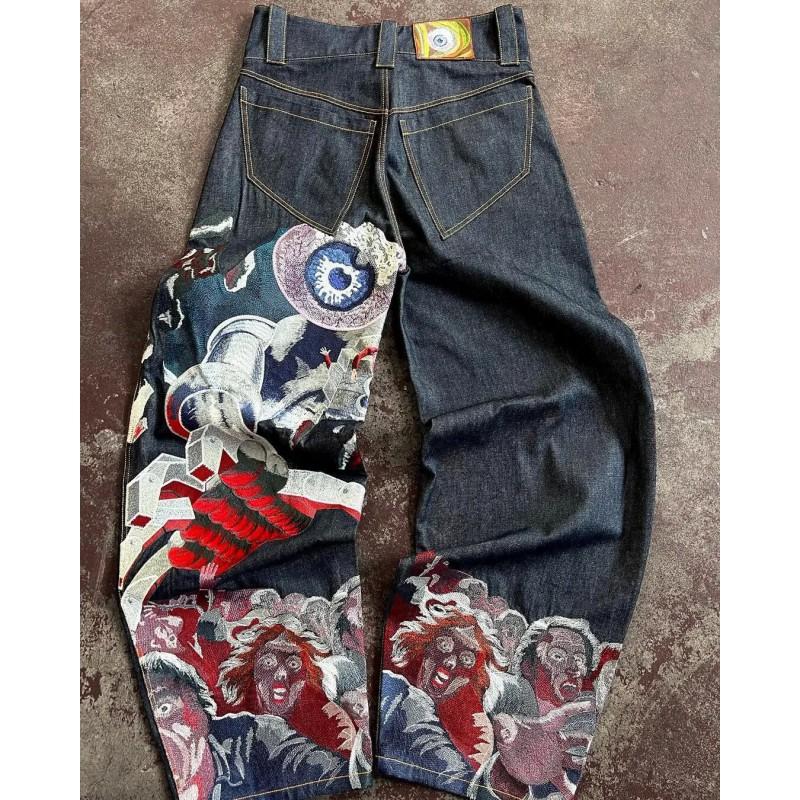 Mens Oversized Y2K Harajuku Punk Denim