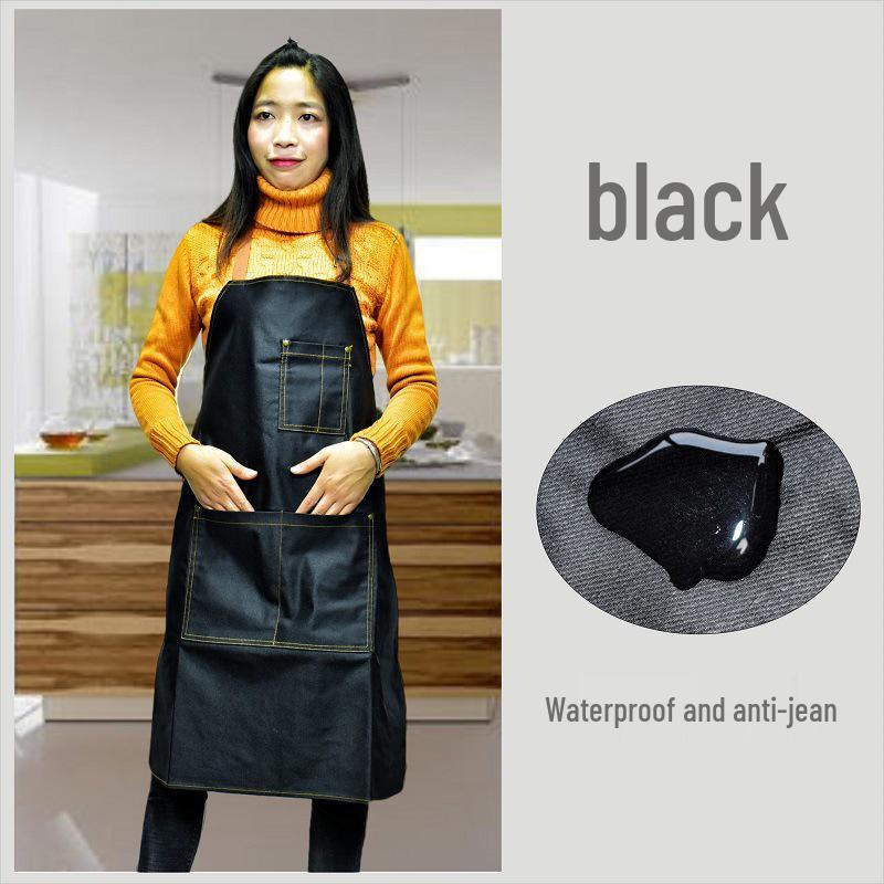 Unisex Nordic Denim Apron with Multi-Pockets for Kitchen and Home