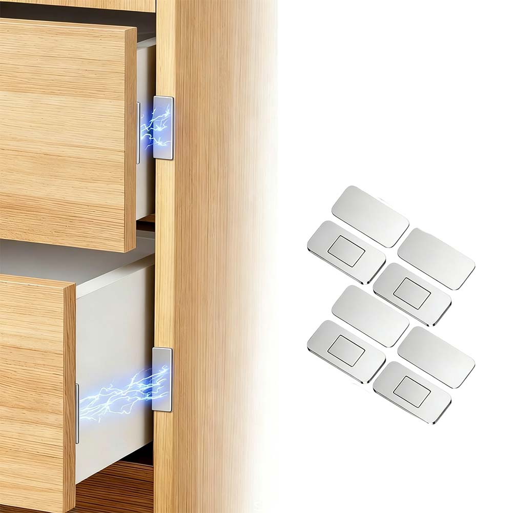Magnetic For Cabinet Latch 4 Pairs Stainless Steel Strong Magnet for Wardrobe Closet For Cabinet and RV Door Security
