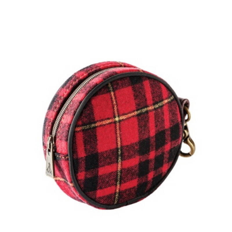 

[PENDLETON] (ACC) Round Coin Pouch/Bag _Black/Red Check