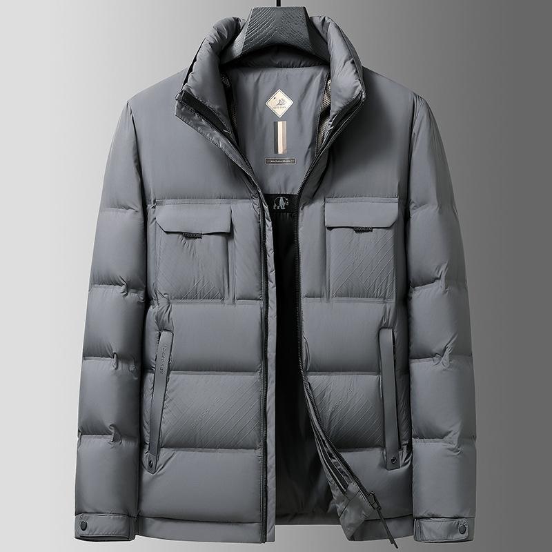 

Fall/Winter 2025 Middle-aged Business Casual Men s White Duck Down Jacket Short Stand Up Collar Warm Jacket Gray 170/M