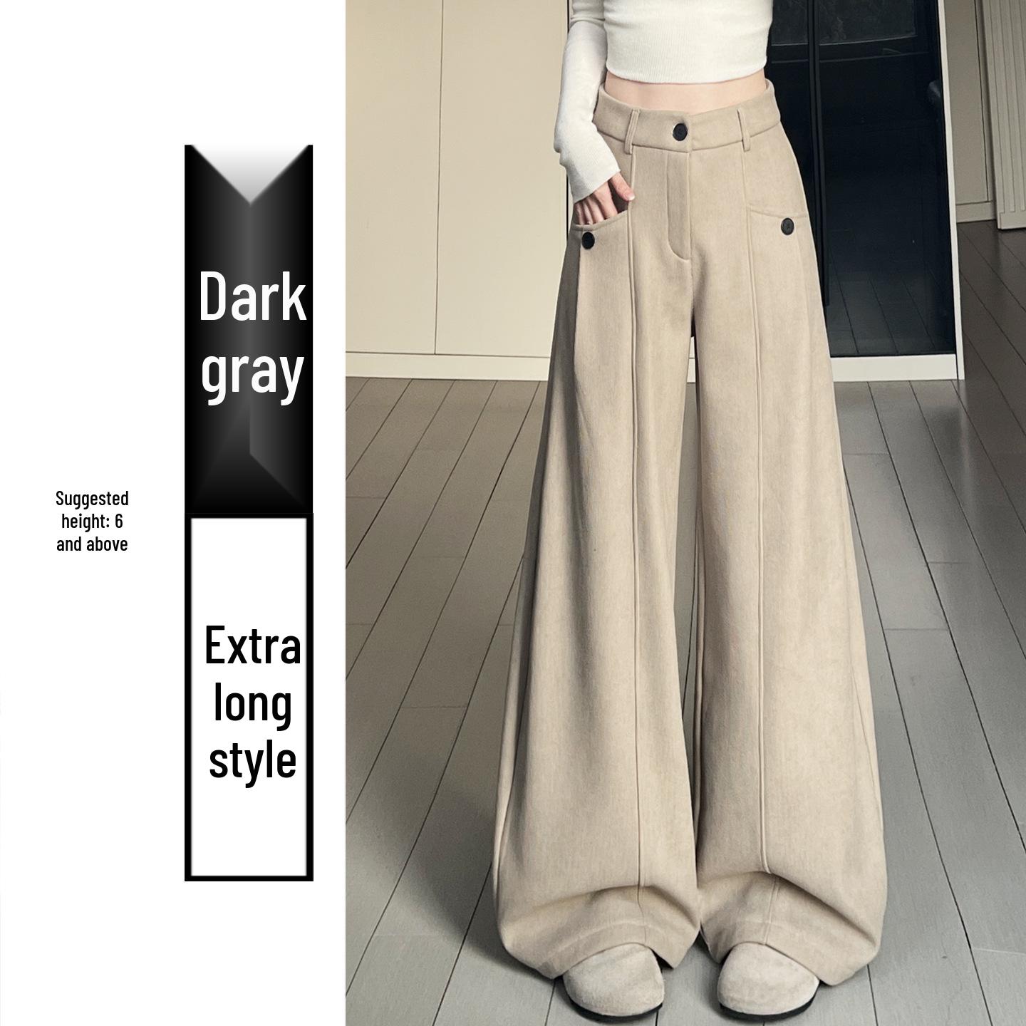 Women s White Corduroy High Waist Wide Leg Pants - 2026 Spring Collection Medium