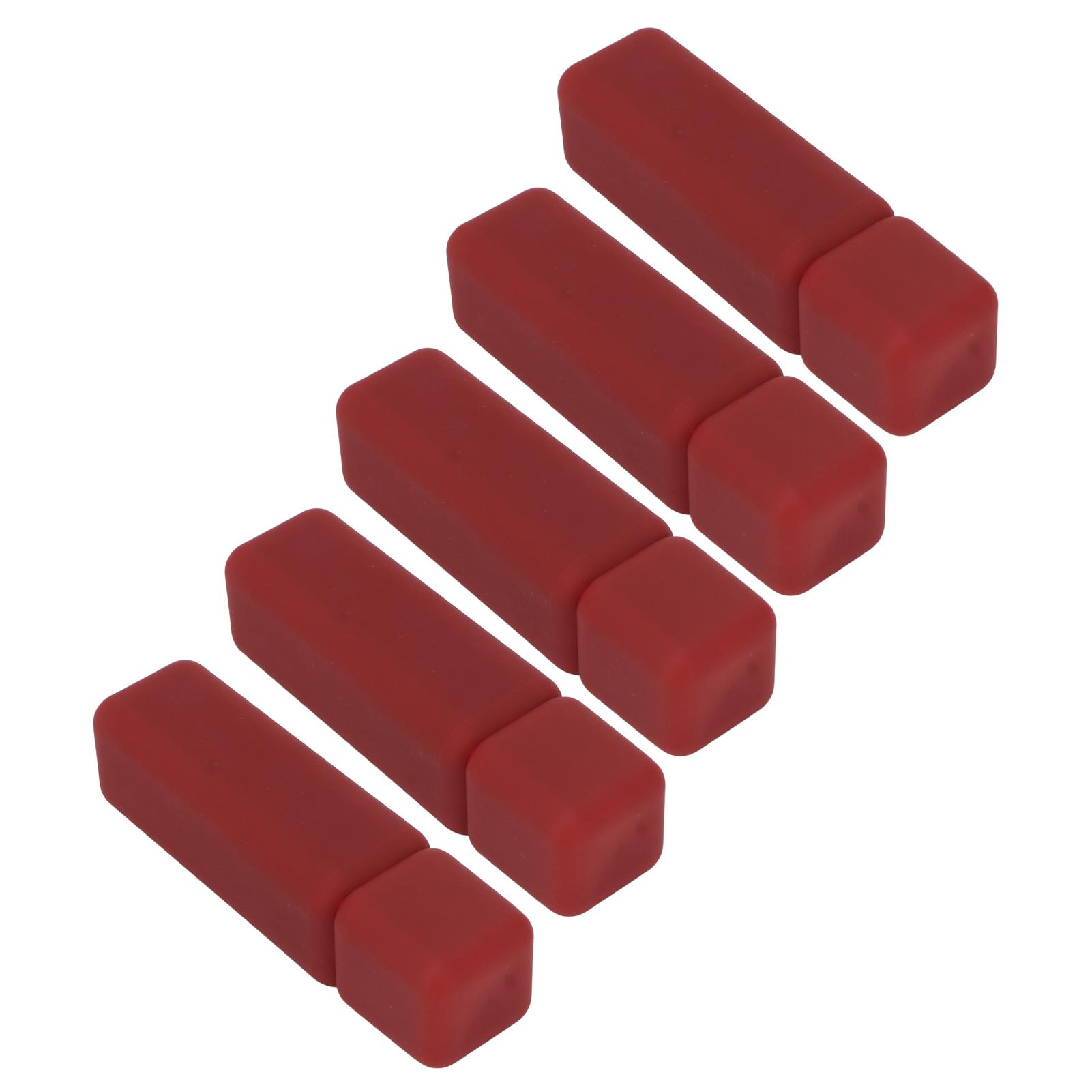 

5 шт. Пустые тюбики для блеска для губ, матовая текстура с резиновой краской, многоразовые прямоугольные флаконы для бальзама для губ