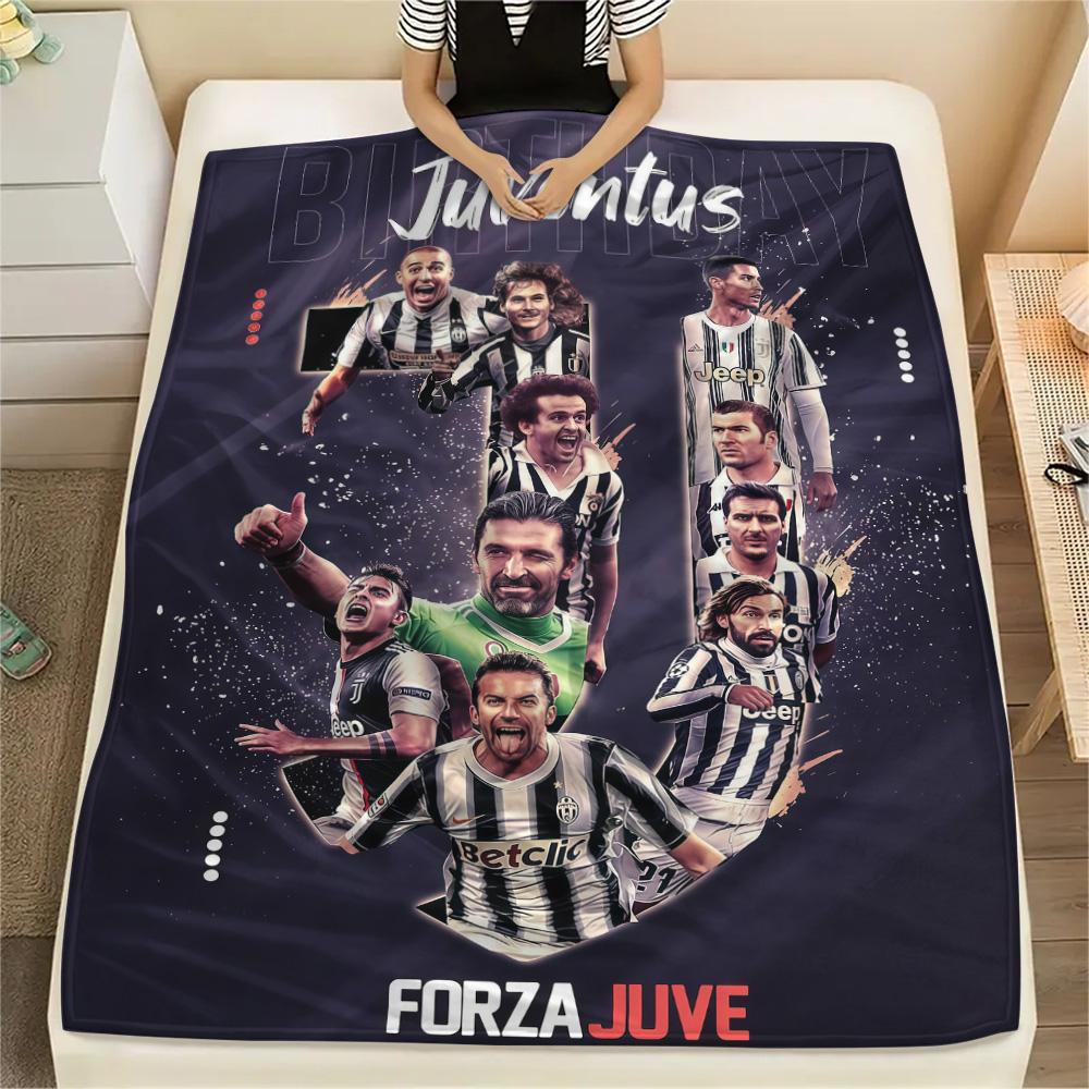 Juventus FC team Print FlAannel Blanket, High quality Comfortable for All Seasons, Home Decor, Warmth and Comfort