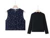 Korean Style Autumn Fashion Set: Middle-Aged Women's Casual Three-Piece Outfit Featuring Top, Wide-Leg Pants, and Vest.