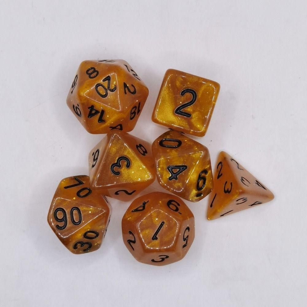 7Pcs/set 7-Die DND Dice Multifacetado Jogo de Mesa D4 D6 D8 D10 D12 D20 Jogo de Dados Jogo de Festa Acrílico Poliédrico Dados TRPG DND