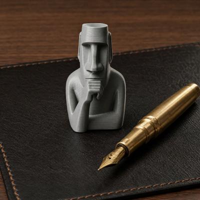 Statua DYS Moai Pensatore, Statuetta Creativa Stampata in 3D, Divertente Ornamento Statua per Decorazione Scrivania Ufficio Casa Scaffale