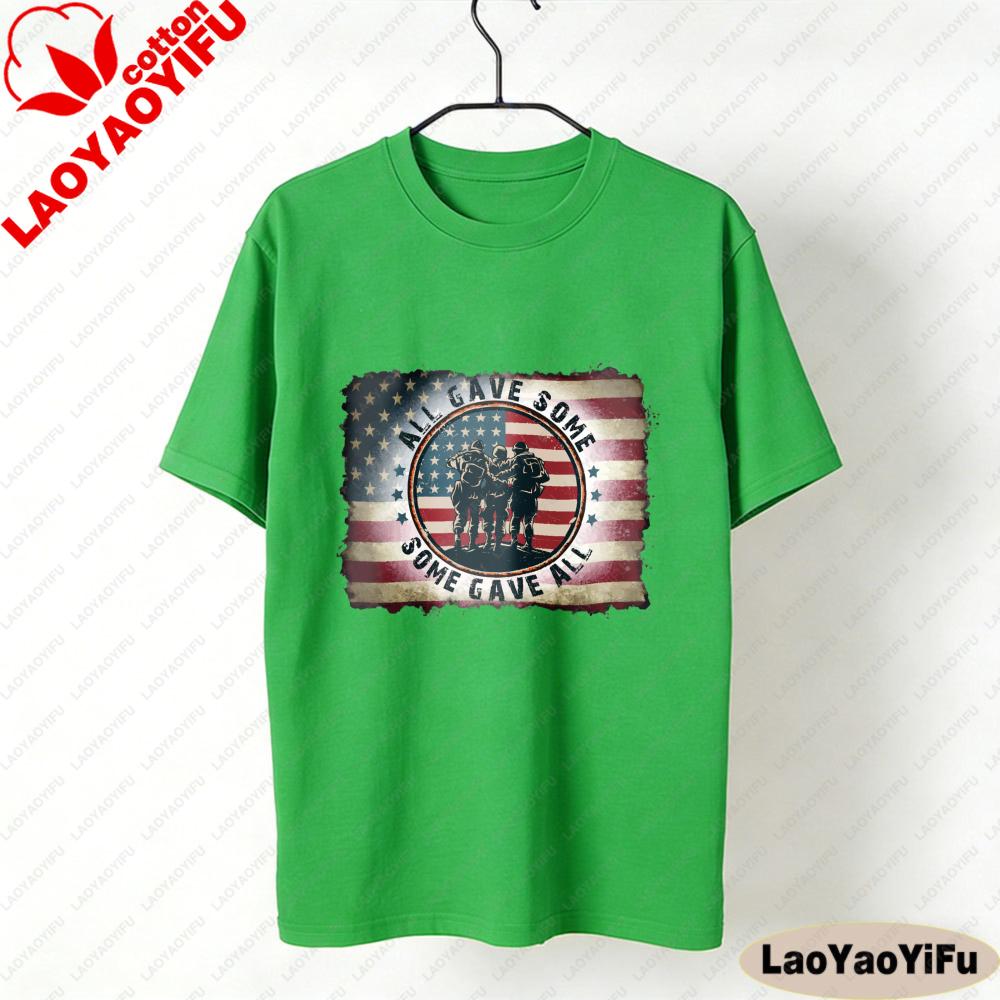 

Military USA Tee All Gave Some Some Gave All Army Veteran Gift Women Round Neck Clothes Shortsleeved Ropa Mujer Tops 4XL
