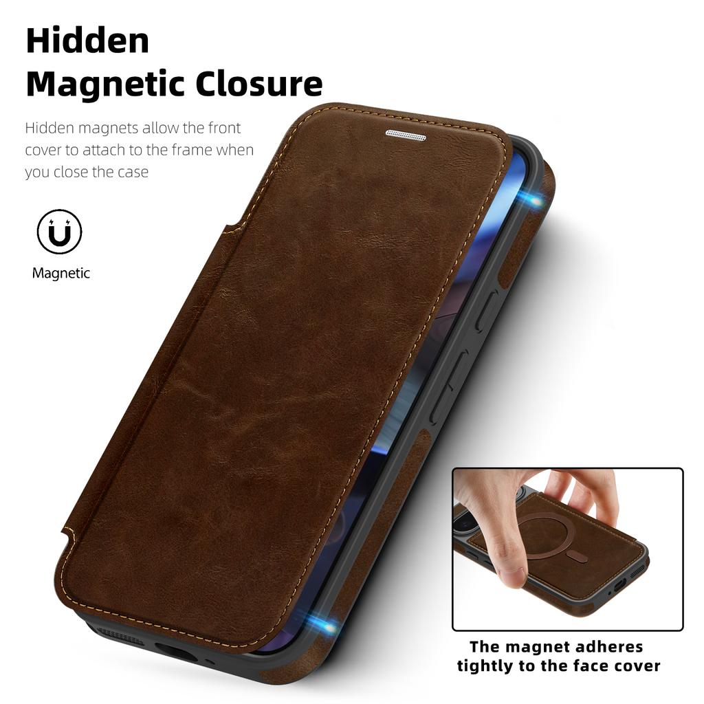 For Google Pixel 9 Pro XL Magnetic Case RFID Blocking Card Holder Leather Phone Cover