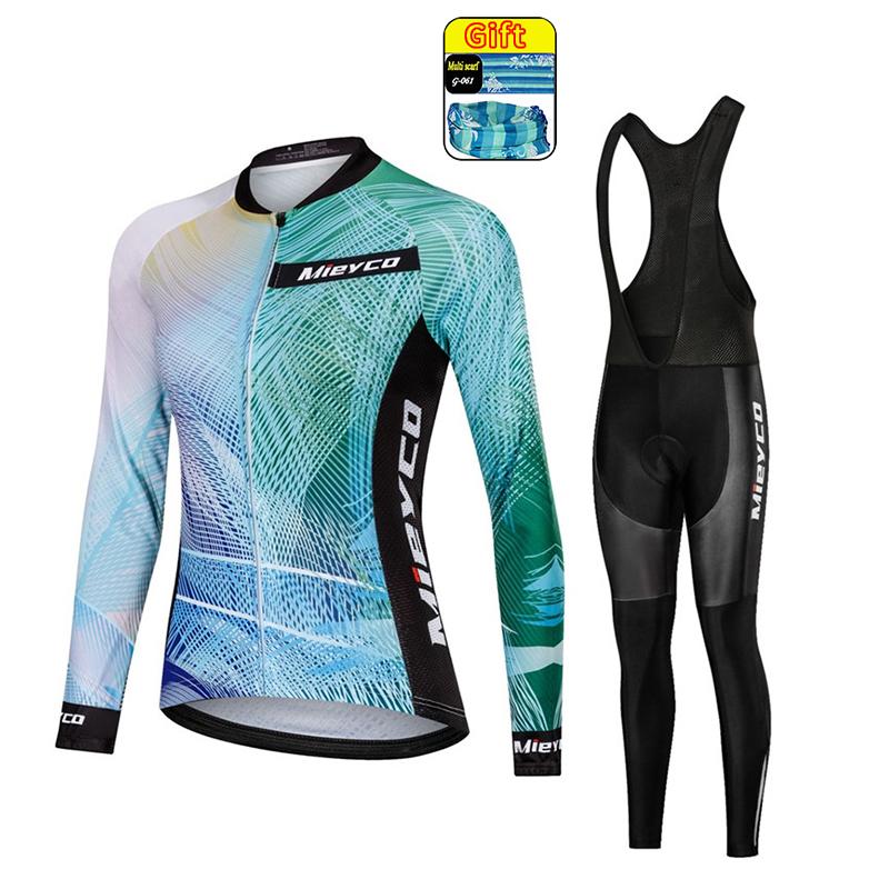 Women Cycling Jersey Pants Kits Bicicleta Clothing Long Sleeve Mtb Roupas Femininas Bicycle Equipment Ropa Deportiva Mujer