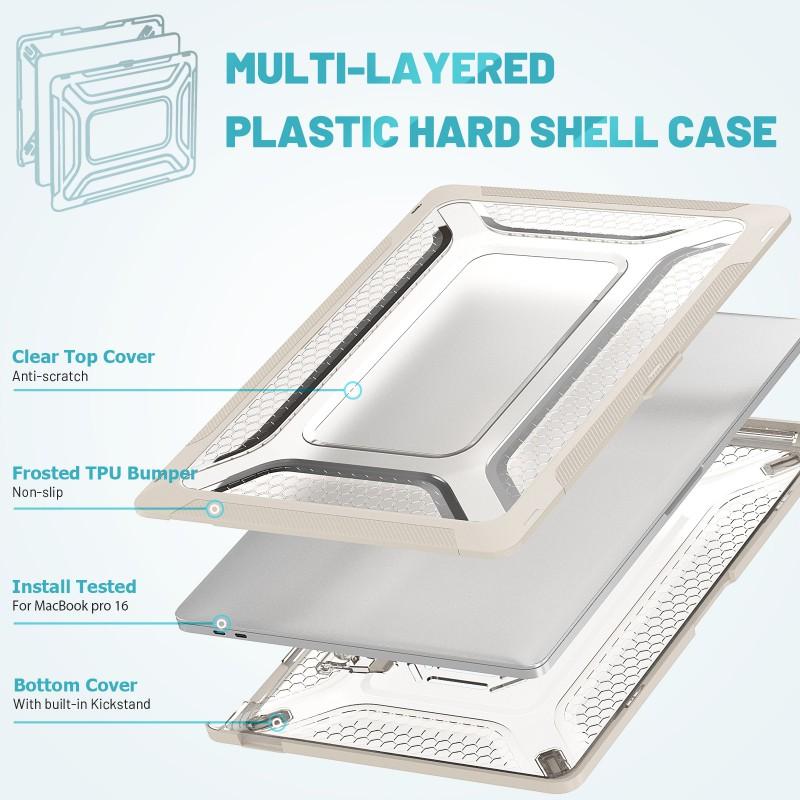 MacBook Pro 16-inch Protective Case With Stand Function TPU Shell Anti-Slip Heat Dissipation A2141 2019 2020 Models