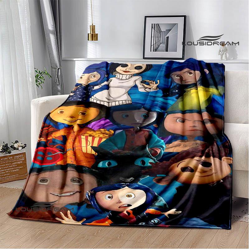 3D-Decke mit C-Coraline-Cartoon-Aufdruck, Flanell, warme Decken, weiche und bequeme Decke, Bettbezüge, Geburtstagsgeschenk, Heimtextilien