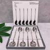 6Pcs Stainless Steel Coffee Spoon Ice Cream Dessert Tea Spoon Long Handle For Picnic Kitchen Supply Tableware Christmas Gift