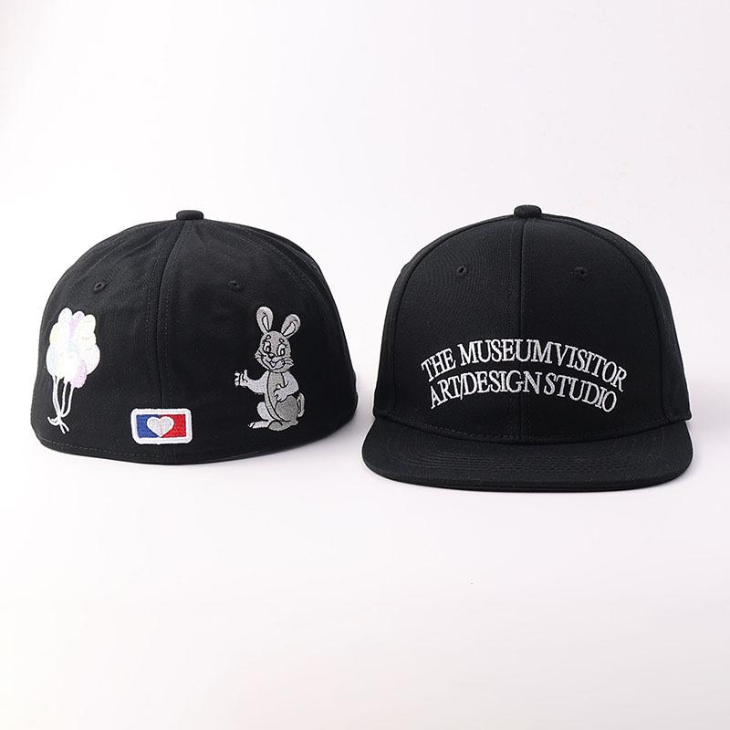 New niche trendy brand letter embroidered baseball cap European and American personality hip hop flat brim cap
