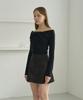 5OML Twisted Off-Shoulder Long Sleeve (Black)