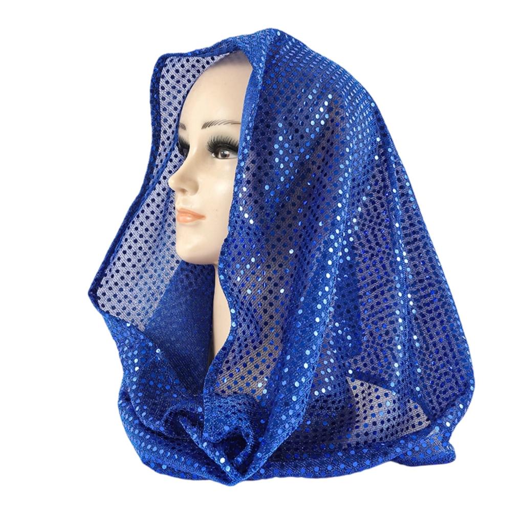 Women's Sequin Hooded Headscarf Head Wraps Fashion Skullies for Party Daily Wear